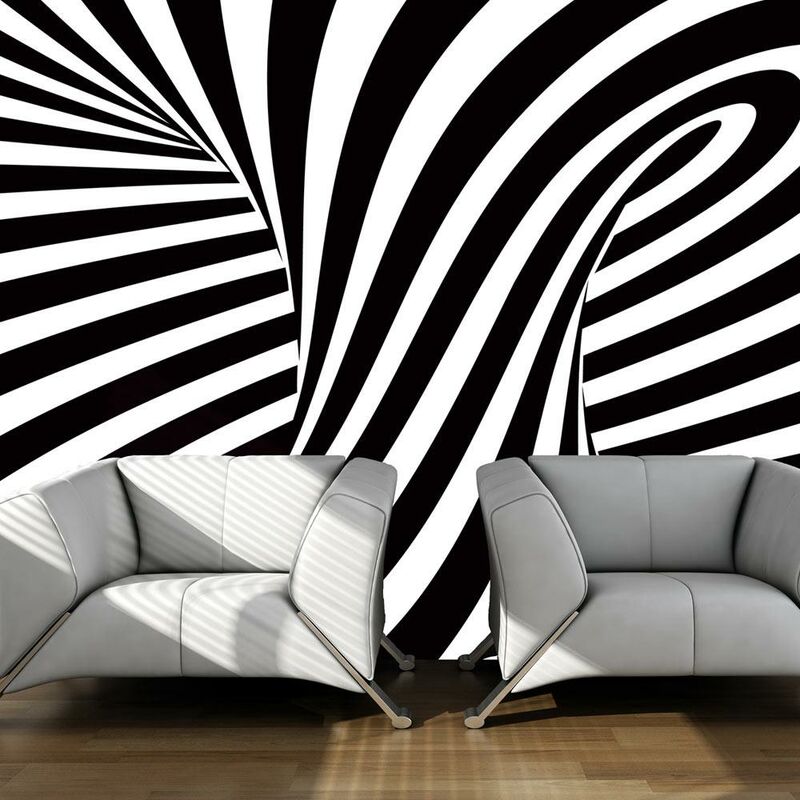 Fotomurale - Op Art: Bianco e Nero 300x231cm Carta...