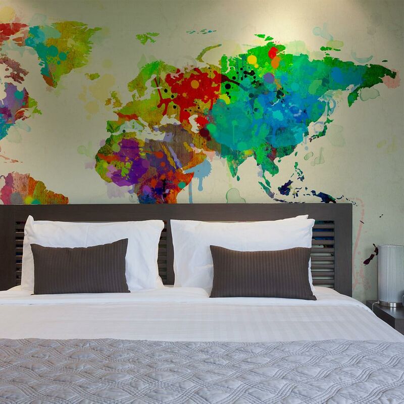 Erroi - Fotomurale - Paint Splashes Map Of The