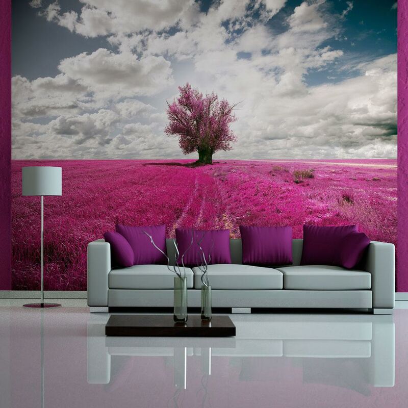 Fotomurale - Prato Colore Fuchsia 300x231cm Carta