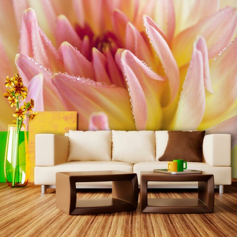 Erroi - Fotomurale - Una Dalia dai Colori Pastello...