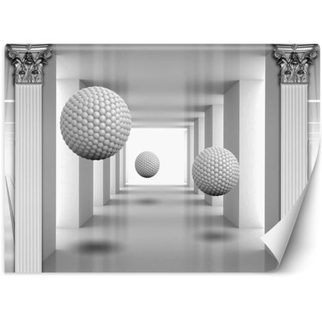 Fototapete, 3D-Bälle im Tunnel - 368x254