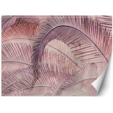 Fototapete 3D Palmblätter Beton Rosa 100x70 cm