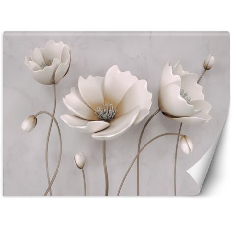 Fototapete, abstrakte 3D-Blumen – 200 x 140