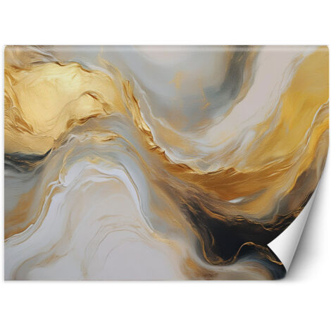 Fototapete Abstrakte Marmor Textur Gold Grau 100x70 cm