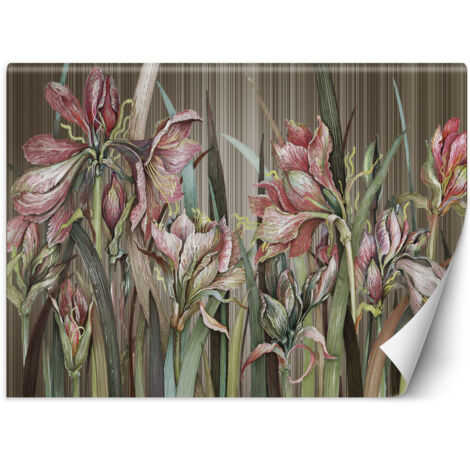 Fototapete Amaryllis Blumen Handgemalt 100x70 cm