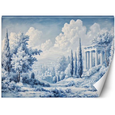 Fototapete Antike Landschaft Blau 100x70 cm