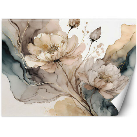Fototapete Aquarell Blumen Abstraktion 300x210 cm