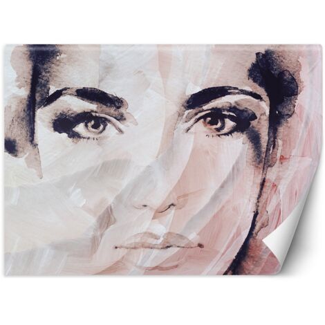Fototapete Aquarell Frau Gesicht Abstrakt 100x70 cm