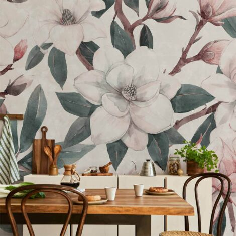 Fototapete – Aquarell-Magnolien – zweite Variante