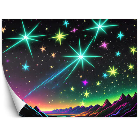 Fototapete Aurora Borealis Landschaft Neon 200x140 cm