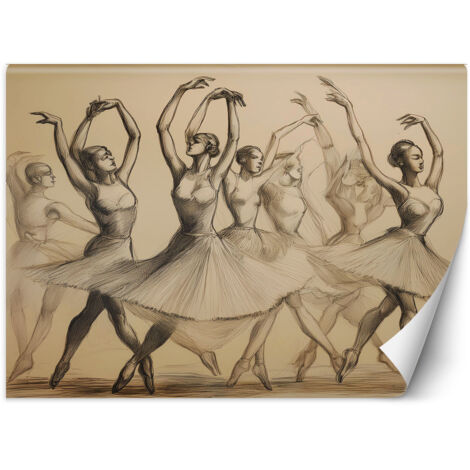 Fototapete Ballerinas tanzen Vintage 150x105 cm