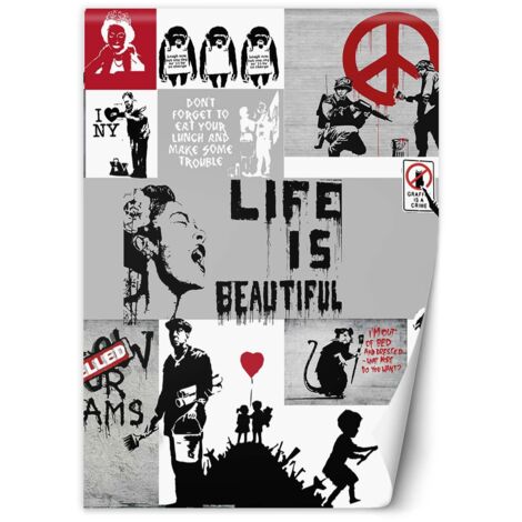 Fototapete Banksy-Collage 100x140 cm
