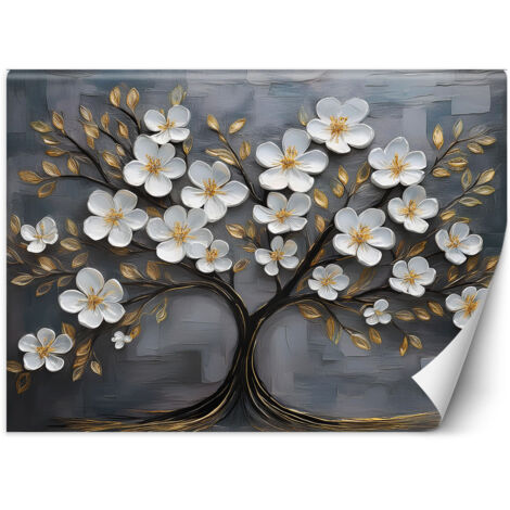 Fototapete Baum Blumen Abstraktion 100x70 cm