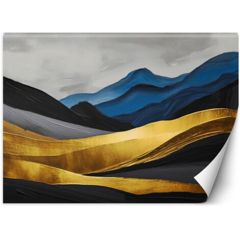 Fototapete Berge abstrakt gold glamour 100x70 cm