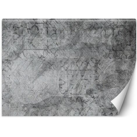 Fototapete Betonoptik Graues Ornament 100x70 cm