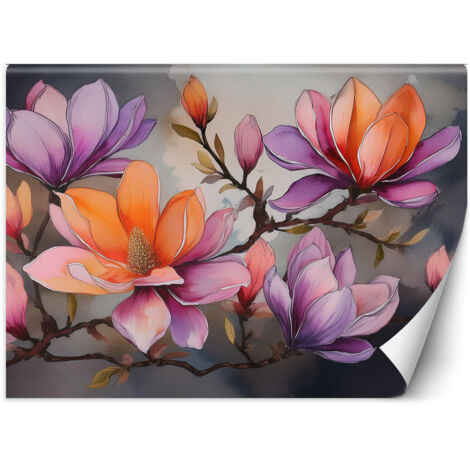 Fototapete Blume Abstraktion Aquarell 200x140 cm