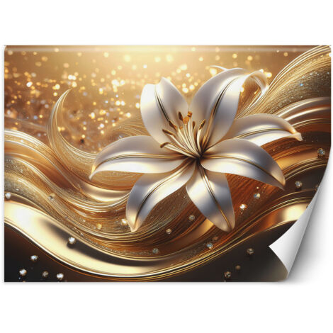 Fototapete Blume Glamour Gold 150x105 cm