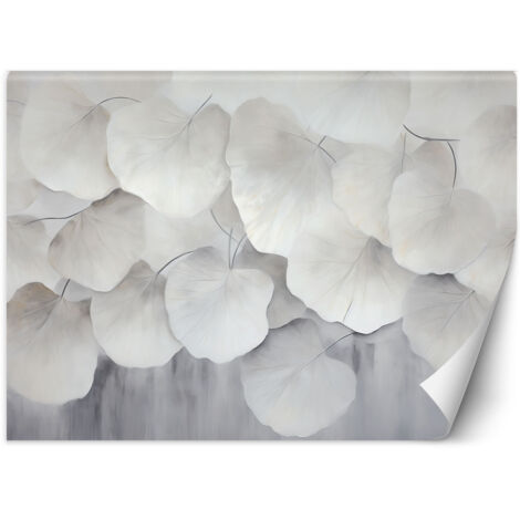 Fototapete Boho-Blätter Ginkgo Natur Beton Boho 350x245 cm