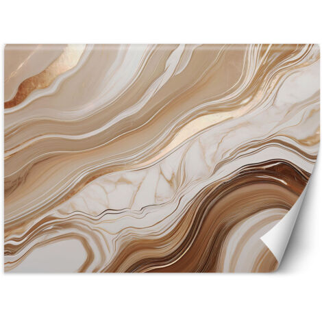 Fototapete Brauner Marmor mit Gold Abstraktion 100x70 cm