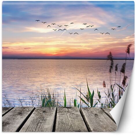 Fototapete, Brücke bei Sonnenuntergang - 100x100