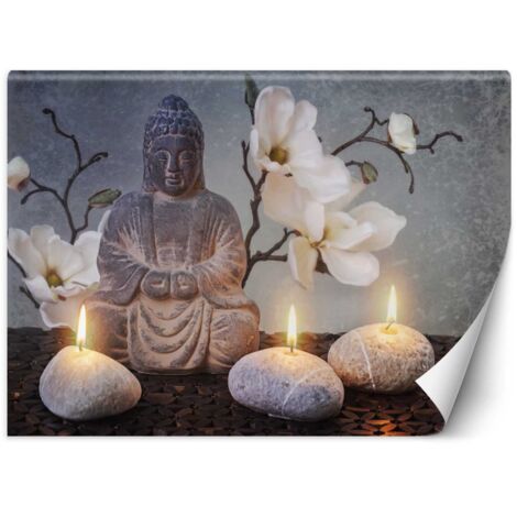 Fototapete Buddha mit Kerzen 150x105 cm