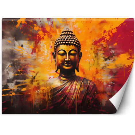 Fototapete Buddha-Statue bunt abstrakt 100x70 cm