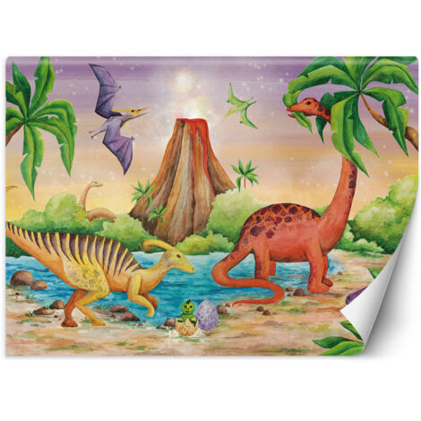 Fototapete Dinosaurier am See 150x105 cm