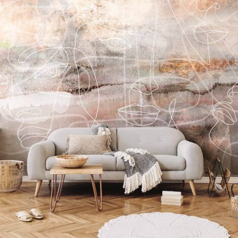 Fototapete – Durchdringende Gesichter