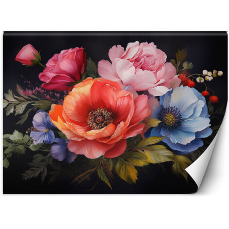 Fototapete Farbige Blumen 100x70 cm