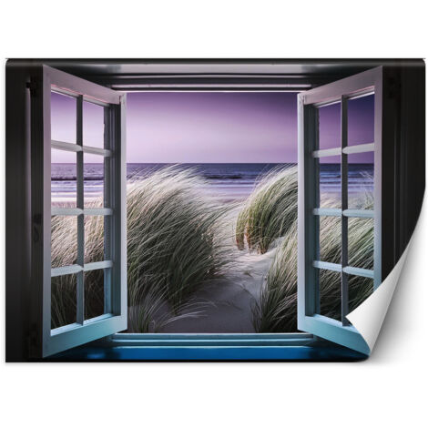 Fototapete Fensterblick Strand Natur 150x105 cm