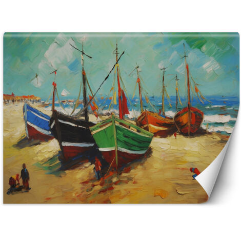 Fototapete Fischerboote am Strand - V. van Gogh 100x70 cm
