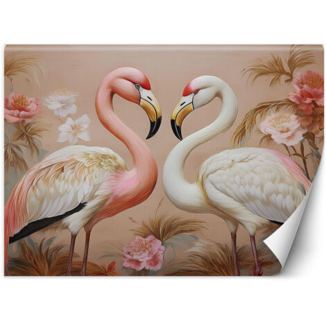 Fototapete Flamingos Tiere Liebe 100x70 cm