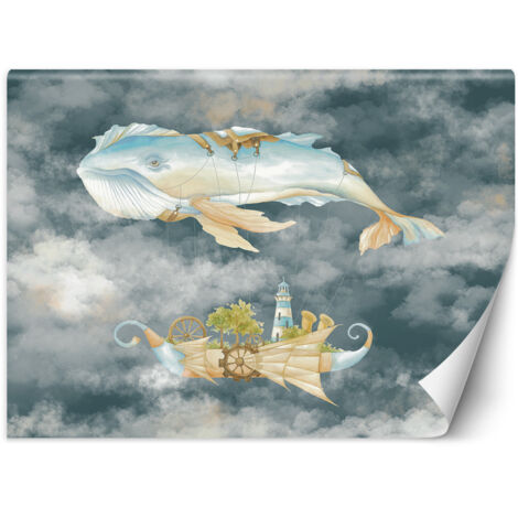 Fototapete Fliegender Wal und Schiff 254x184 cm