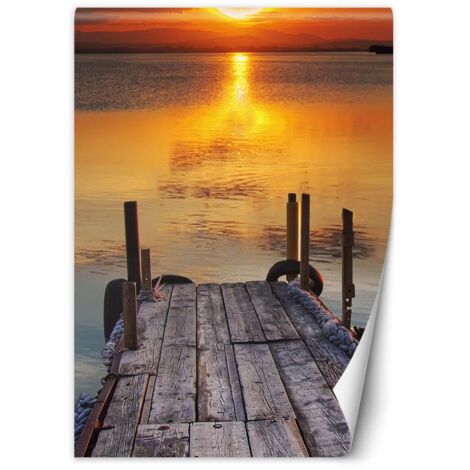 Fototapete Floß bei Sonnenuntergang 100x140 cm
