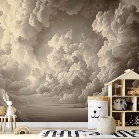 Fototapete – Flüstern leuchtender Wolken: Sanftes Lichtspiel im Theater des Himmels