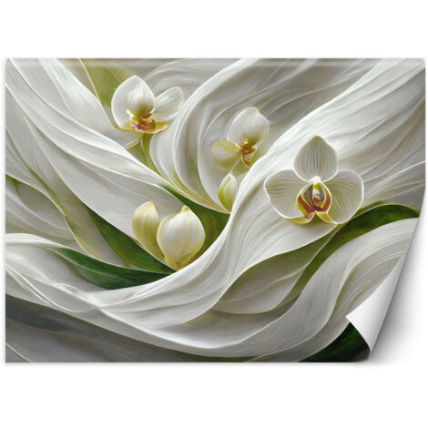 Fototapete Gemälde Orchideen abstrakt 3D 100x70 cm