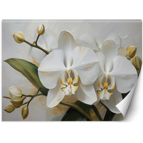 Fototapete Gemalte Orchidee Blume 100x70 cm
