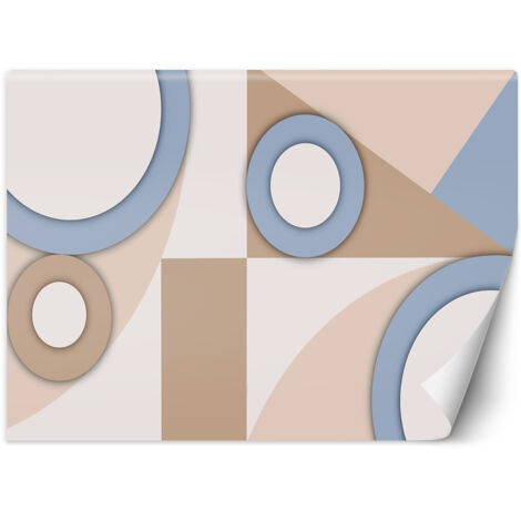 Fototapete Geometrische Abstrakt Beige Braun Blau 100x70 cm