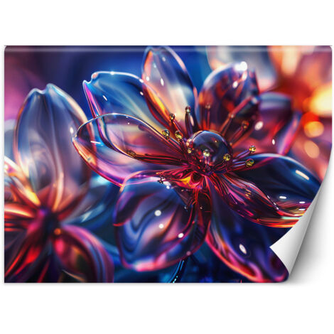 Fototapete Glänzende Glasblumen 3D 400x280 cm