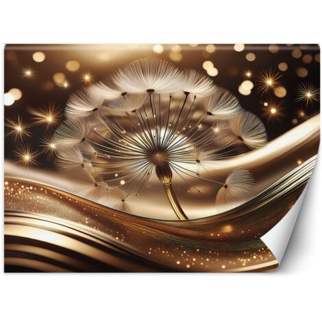 Fototapete Gold Glamour Pusteblume 100x70 cm