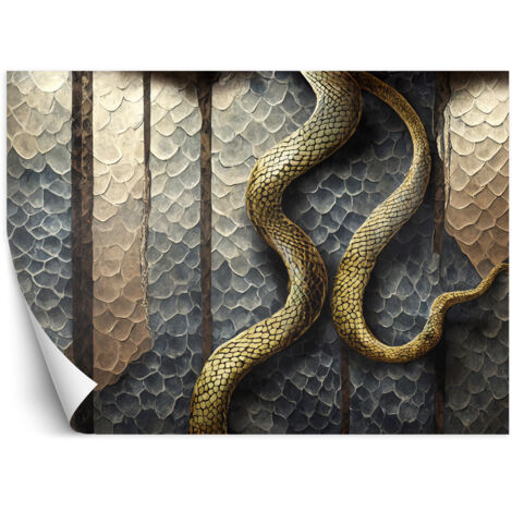 Fototapete Gold Glamour Schlange 150x105 cm