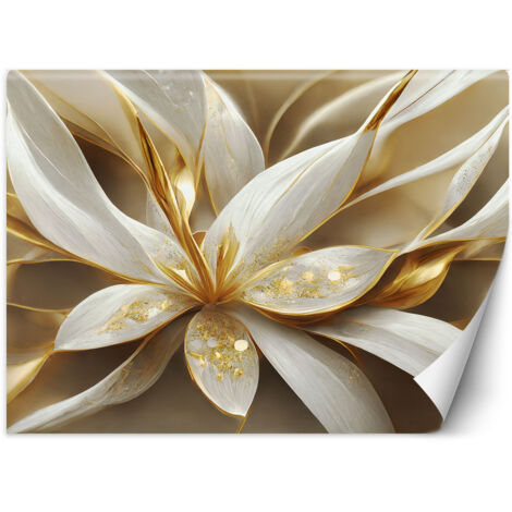 Fototapete Gold Lilien 3D 100x70 cm