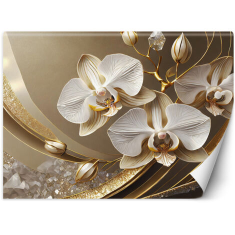 Fototapete Goldene Orchideenblume 3D 150x105 cm