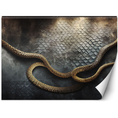 Fototapete Goldene Schlange 3D 100x70 cm