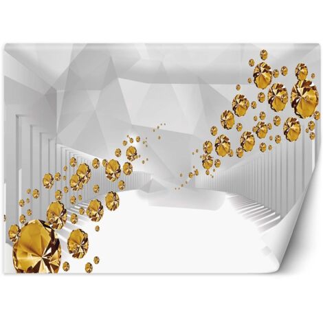 Fototapete Goldene Steine in einem abstrakten Tunnel 100x70 cm