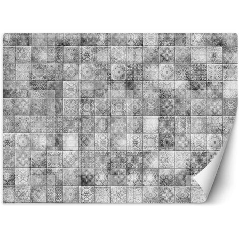 Fototapete Graue Fliesen Mosaik 100x70 cm