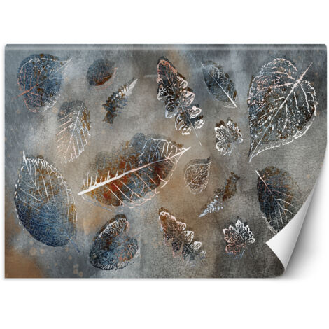 Fototapete Graue Herbstblätter 200x140 cm