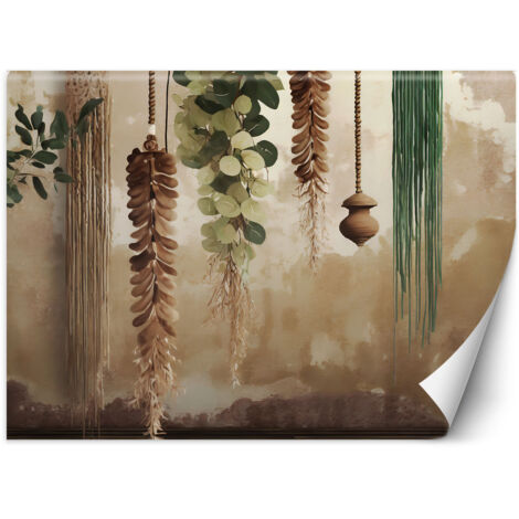Fototapete Hängende Blätter Scandi Boho 100x70 cm