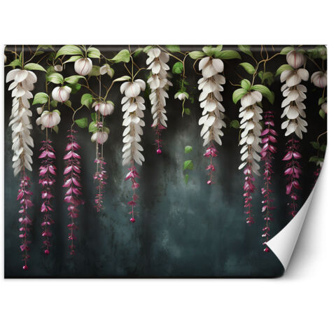 Fototapete Hängende Glyzinienblüten 250x175 cm