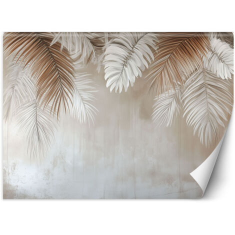 Fototapete Hängende Palmblätter auf einem beigen Hintergrund 150x105 cm